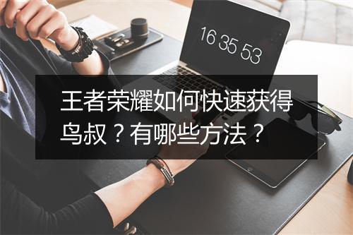 王者荣耀如何快速获得鸟叔？有哪些方法？