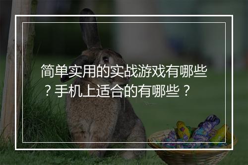简单实用的实战游戏有哪些？手机上适合的有哪些？