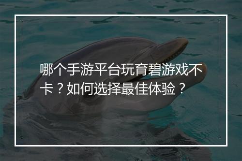 哪个手游平台玩育碧游戏不卡?如何选择最佳体验?