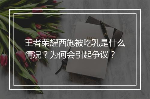 王者荣耀西施被吃乳是什么情况?为何会引起争议?