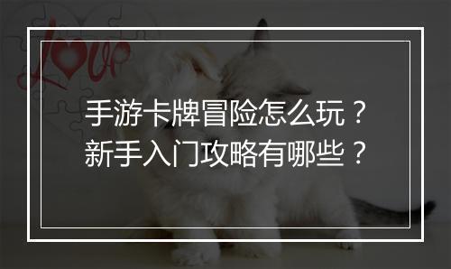 手游卡牌冒险怎么玩?新手入门攻略有哪些?