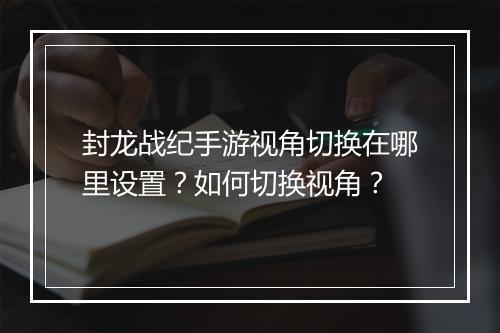 封龙战纪手游视角切换在哪里设置?如何切换视角?