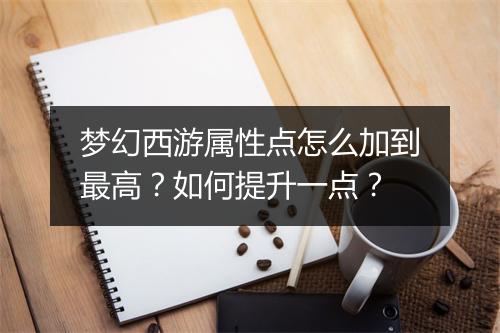 梦幻西游属性点怎么加到最高?如何提升一点?