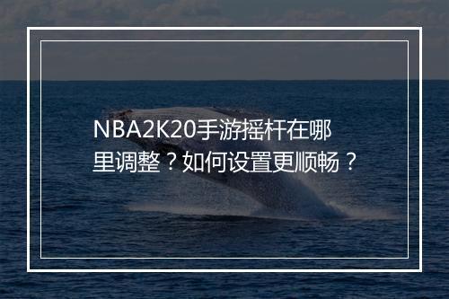 NBA2K20手游摇杆在哪里调整?如何设置更顺畅?
