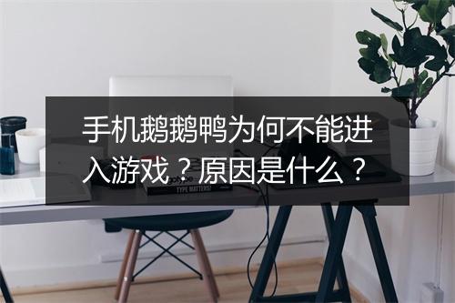 手机鹅鹅鸭为何不能进入游戏?原因是什么?