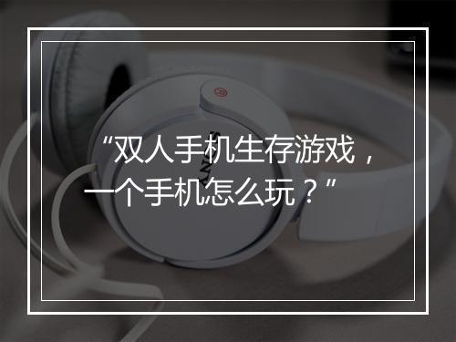 “双人手机生存游戏,一个手机怎么玩?”