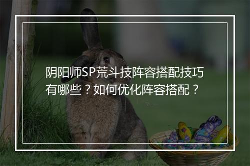 阴阳师SP荒斗技阵容搭配技巧有哪些？如何优化阵容搭配？
