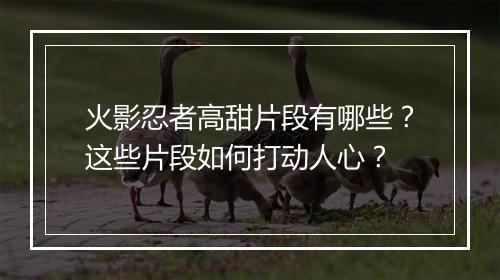 火影忍者高甜片段有哪些？这些片段如何打动人心？