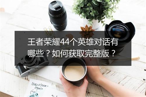 王者荣耀44个英雄对话有哪些？如何获取完整版？