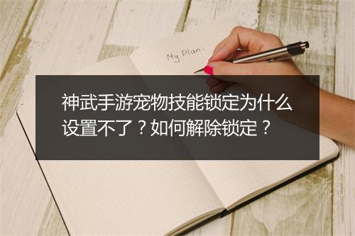 神武手游宠物技能锁定为什么设置不了？如何解除锁定？