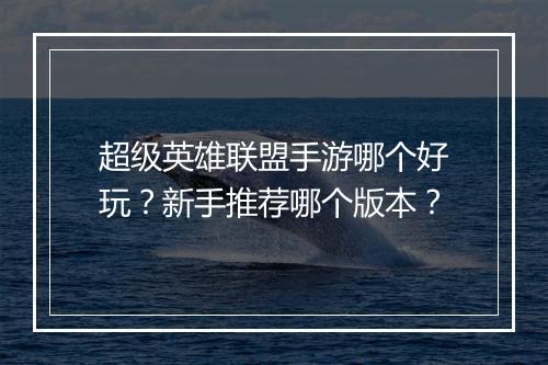 超级英雄联盟手游哪个好玩？新手推荐哪个版本？