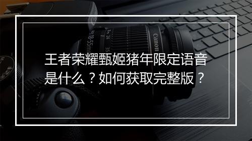 王者荣耀甄姬猪年限定语音是什么？如何获取完整版？