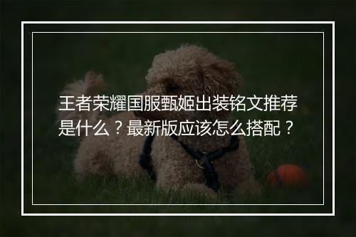 王者荣耀国服甄姬出装铭文推荐是什么？最新版应该怎么搭配？