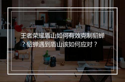 王者荣耀盾山如何有效克制貂蝉？貂蝉遇到盾山该如何应对？