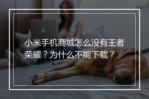 小米手机商城怎么没有王者荣耀？为什么不能下载？