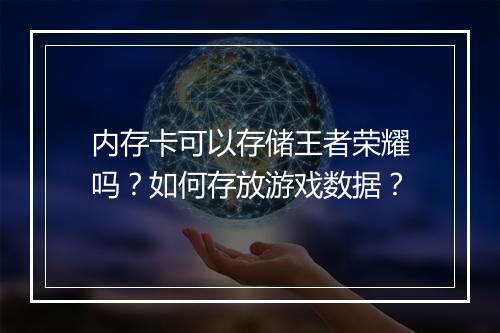 内存卡可以存储王者荣耀吗？如何存放游戏数据？