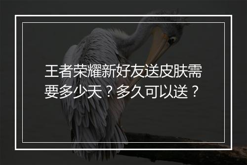 王者荣耀新好友送皮肤需要多少天?多久可以送?