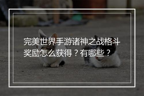 完美世界手游诸神之战格斗奖励怎么获得？有哪些？