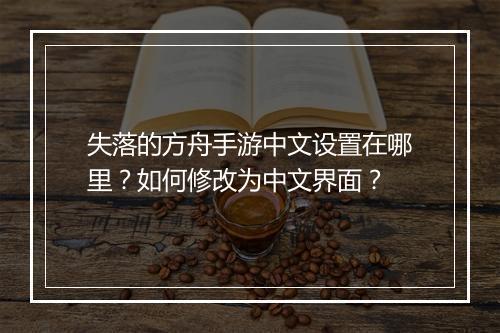 失落的方舟手游中文设置在哪里？如何修改为中文界面？
