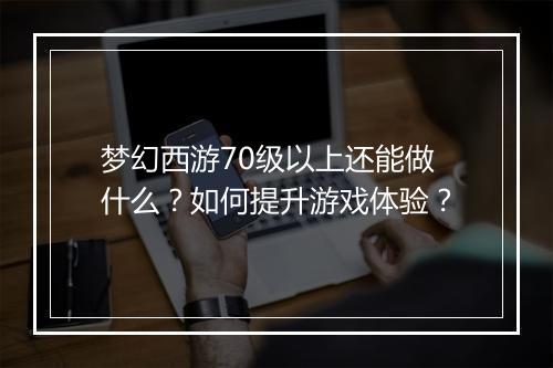 梦幻西游70级以上还能做什么？如何提升游戏体验？
