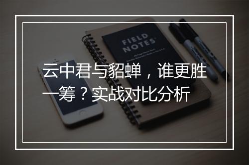 云中君与貂蝉，谁更胜一筹？实战对比分析