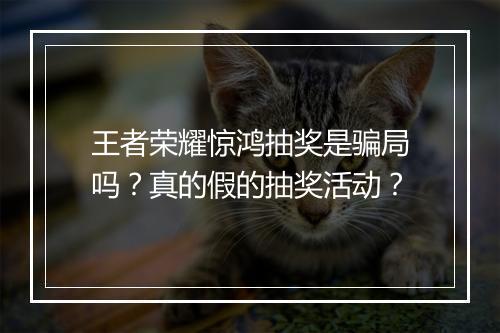 王者荣耀惊鸿抽奖是骗局吗？真的假的抽奖活动？