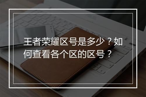 王者荣耀区号是多少？如何查看各个区的区号？