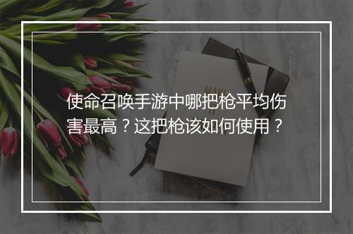 使命召唤手游中哪把枪平均伤害最高?这把枪该如何使用?