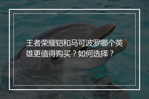 王者荣耀铠和马可波罗哪个英雄更值得购买？如何选择？