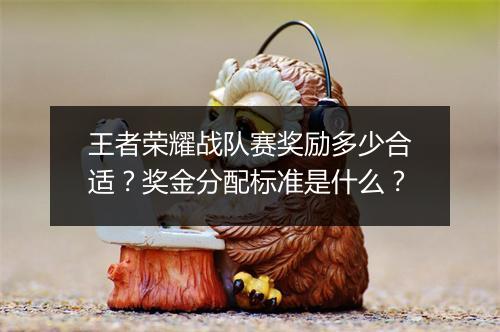 王者荣耀战队赛奖励多少合适？奖金分配标准是什么？
