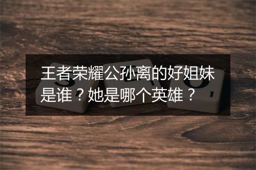 王者荣耀公孙离的好姐妹是谁？她是哪个英雄？