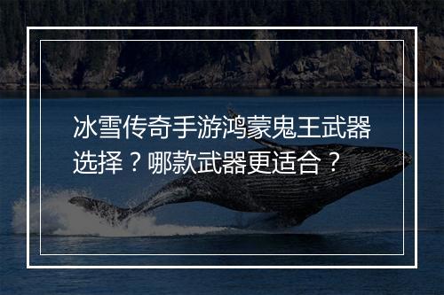 冰雪传奇手游鸿蒙鬼王武器选择？哪款武器更适合？