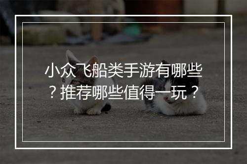 小众飞船类手游有哪些？推荐哪些值得一玩？