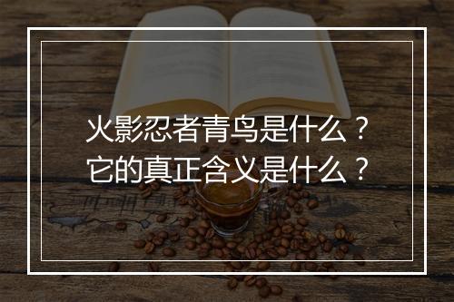 火影忍者青鸟是什么？它的真正含义是什么？