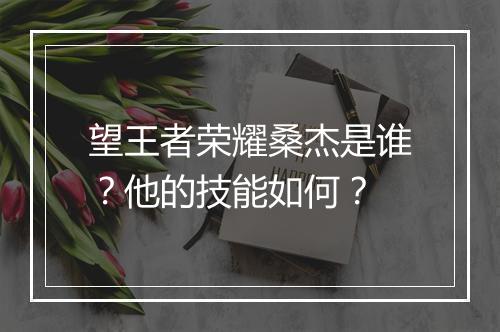 望王者荣耀桑杰是谁？他的技能如何？