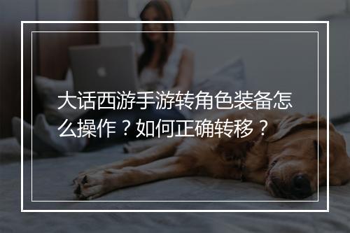 大话西游手游转角色装备怎么操作？如何正确转移？