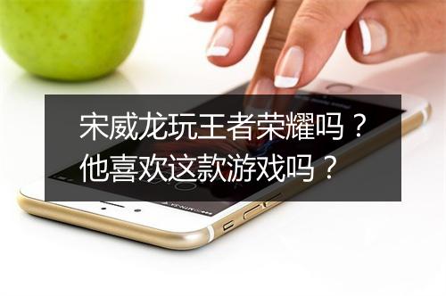 宋威龙玩王者荣耀吗？他喜欢这款游戏吗？