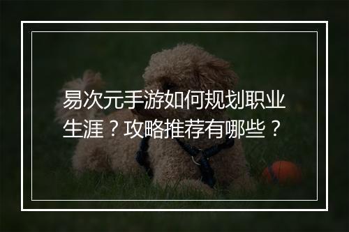 易次元手游如何规划职业生涯？攻略推荐有哪些？