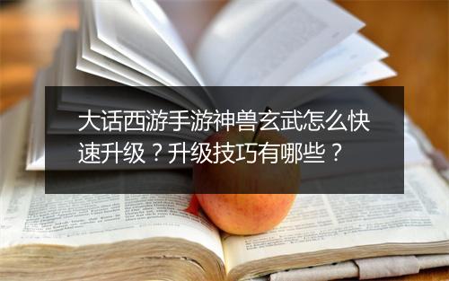 大话西游手游神兽玄武怎么快速升级？升级技巧有哪些？