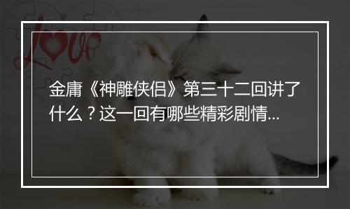 金庸《神雕侠侣》第三十二回讲了什么？这一回有哪些精彩剧情？