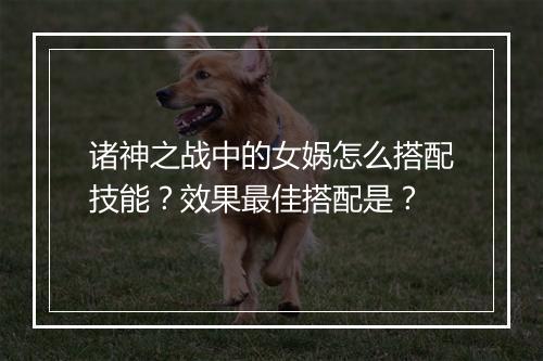 诸神之战中的女娲怎么搭配技能?效果最佳搭配是?