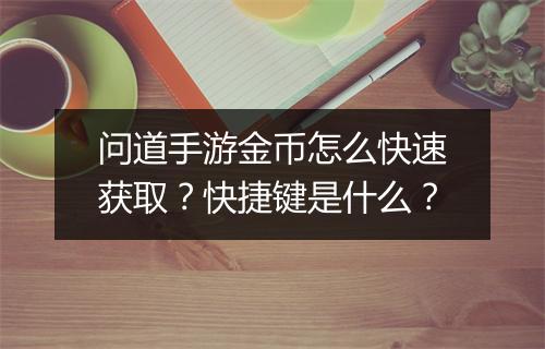 问道手游金币怎么快速获取?快捷键是什么?