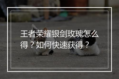 王者荣耀银剑玫瑰怎么得?如何快速获得?