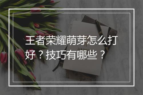 王者荣耀萌芽怎么打好?技巧有哪些?