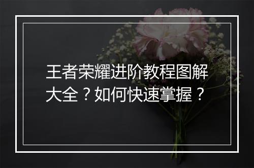 王者荣耀进阶教程图解大全?如何快速掌握?