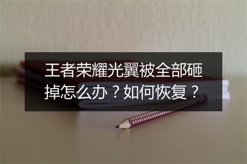 王者荣耀光翼被全部砸掉怎么办?如何恢复?