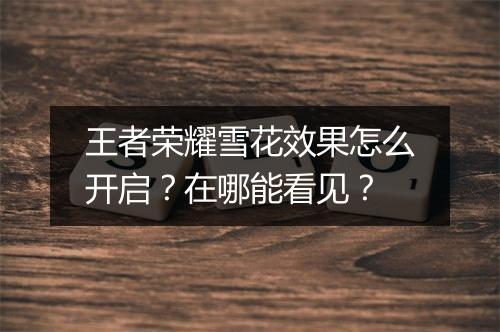 王者荣耀雪花效果怎么开启?在哪能看见?