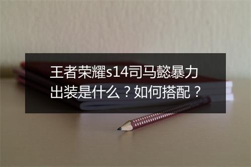 王者荣耀s14司马懿暴力出装是什么?如何搭配?