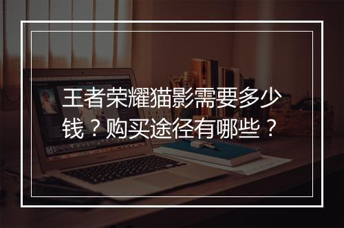 王者荣耀猫影需要多少钱?购买途径有哪些?