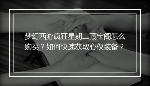 梦幻西游疯狂星期二藏宝阁怎么购买?如何快速获取心仪装备?